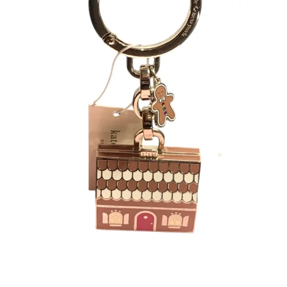 NEW Kate Spade ♠️ Gingerbread House Keychain Bag Charm Fob 3D Novelty Gift - Picture 5 of 9